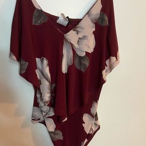Beautiful red floral bodysuit.